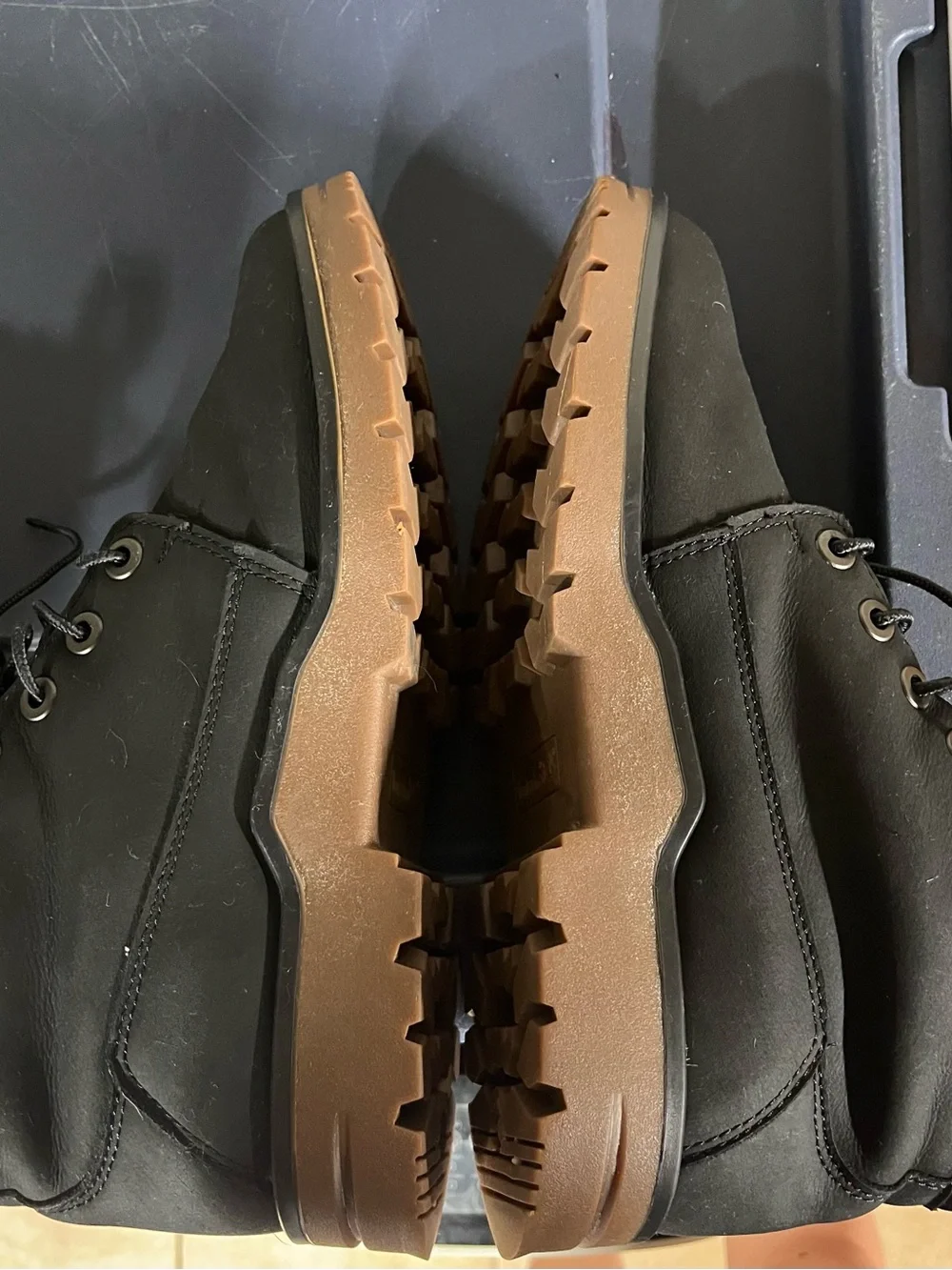 Timberland Black Work-Style Leather Lace-Up Boots
